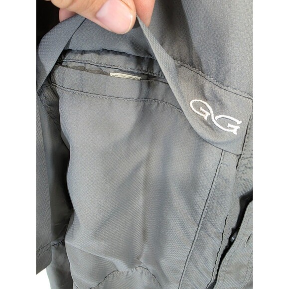 Game Guard Shirt Mens L Gray Button Up Camp Fishing Hunting Vented GG - Picture 10 of 15